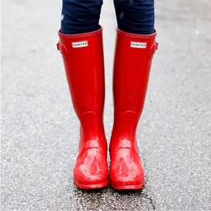 Hunter Gloss Red Rain Boots